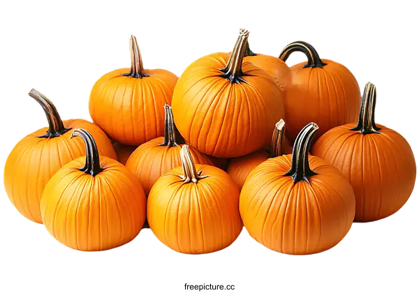[Transparent Background PNG]Pile of Pumpkins for Fall Harvest