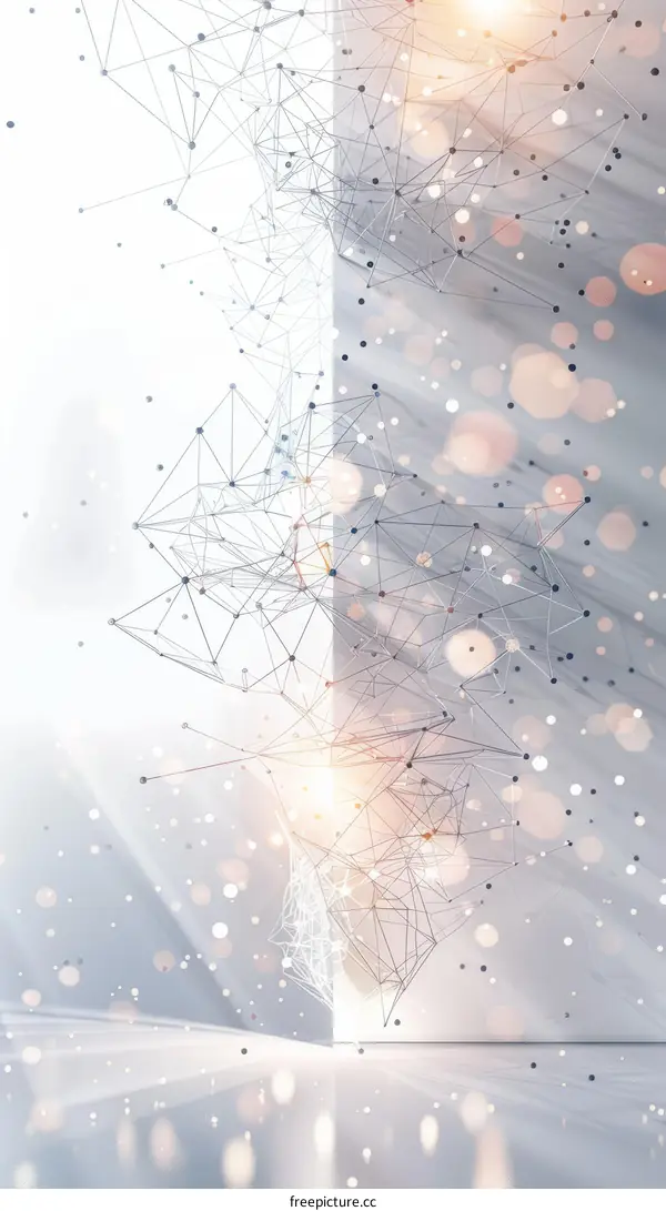 Luminous Abstract Digital Doorway of Interconnected Lines