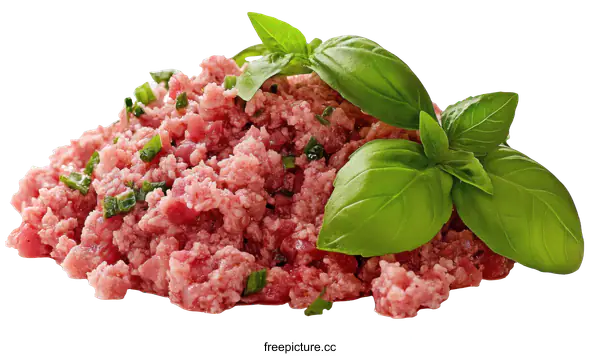 [Transparent Background PNG]Fresh Ground Beef with Herbs