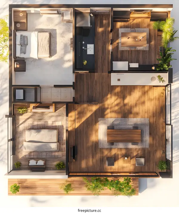 Modern Home Design Top View Floor Plan