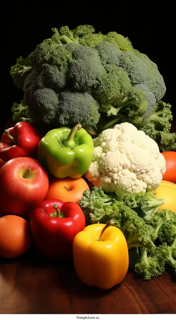 A variety of fresh vegetables and fruits