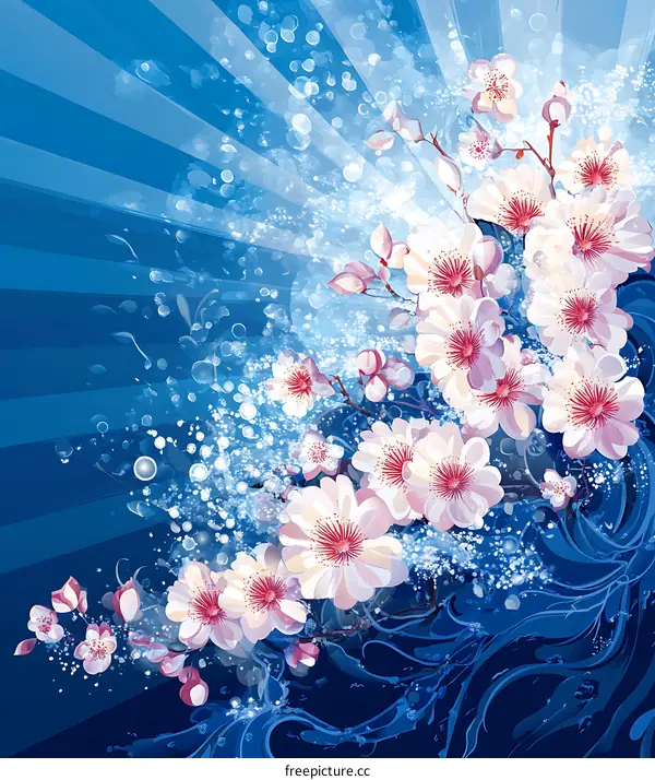 Cherry Blossom Spring Flower Design Background