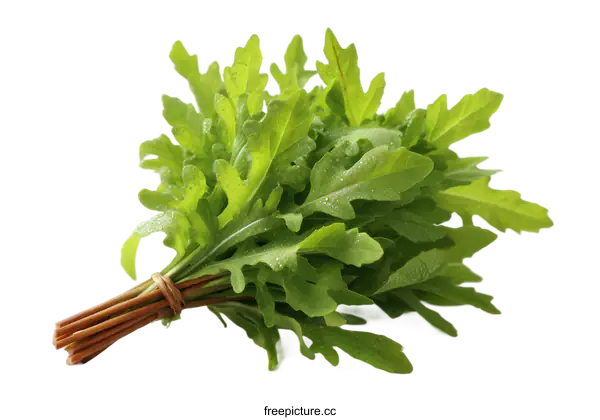 [Transparent Background PNG]Fresh Watercress Bunch on White Background
