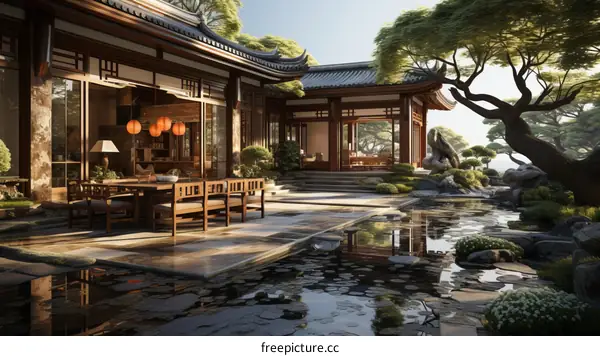 Courtyard with a view of the garden