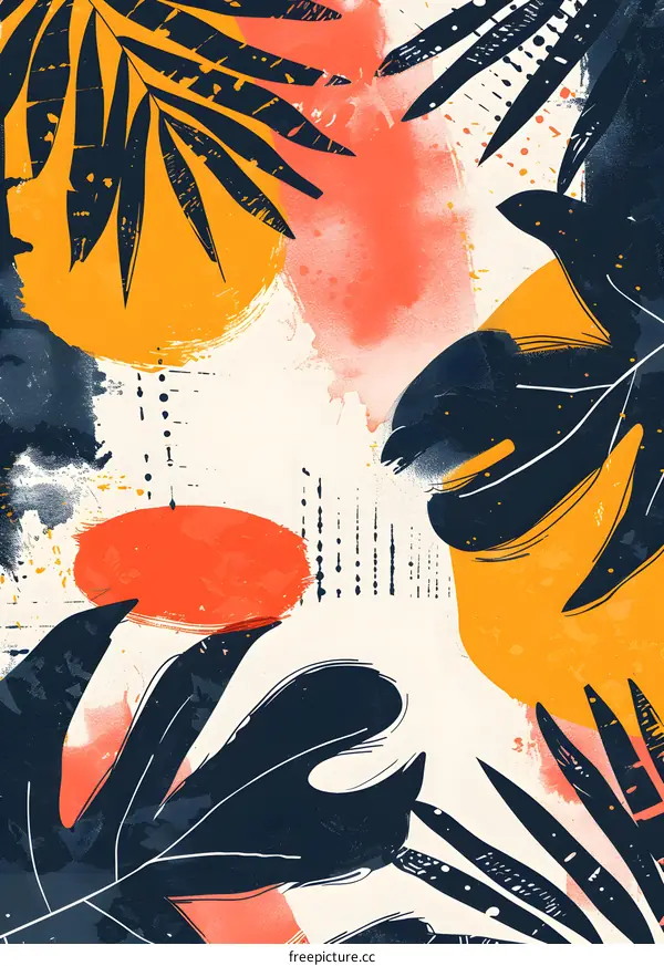 Abstract Tropical Leaves Background