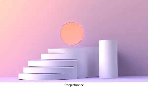 Pastel Geometric Display Stands and Background