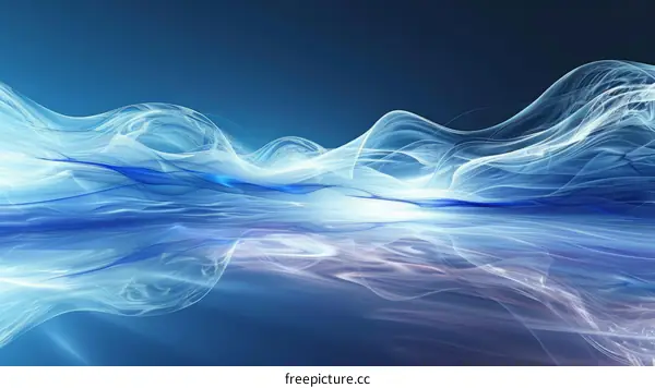 Blue and white abstract waves background