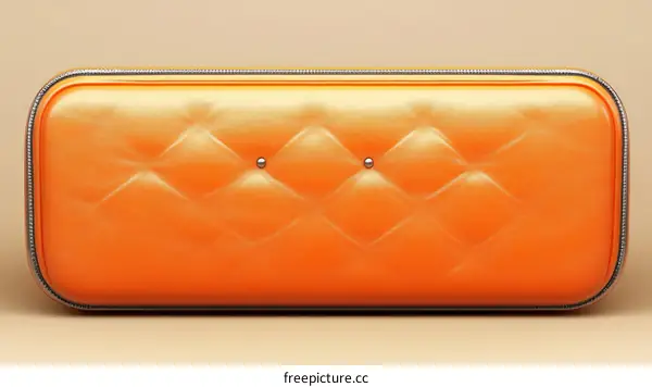 Orange quilted leather rectangular object