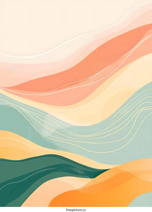 Abstract Wavy Background in Pastel Colors