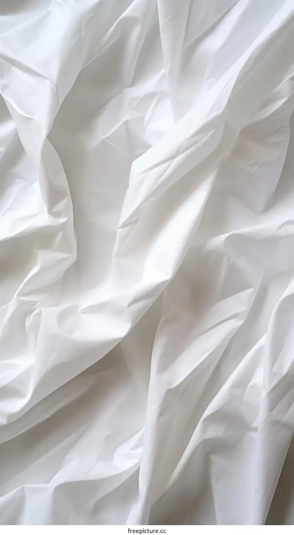 White fabric with pleats
