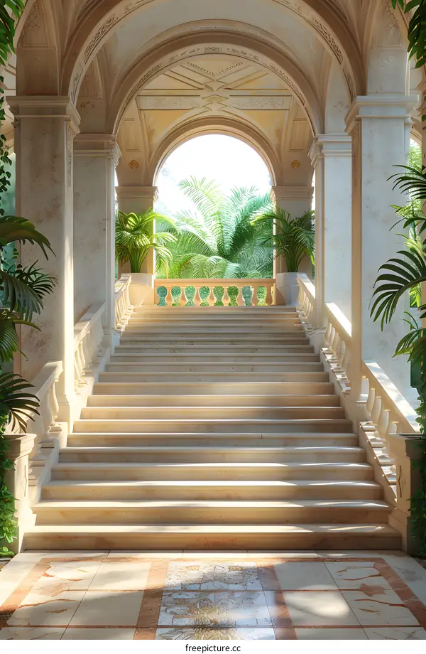 Staircase in a mediterranean villa