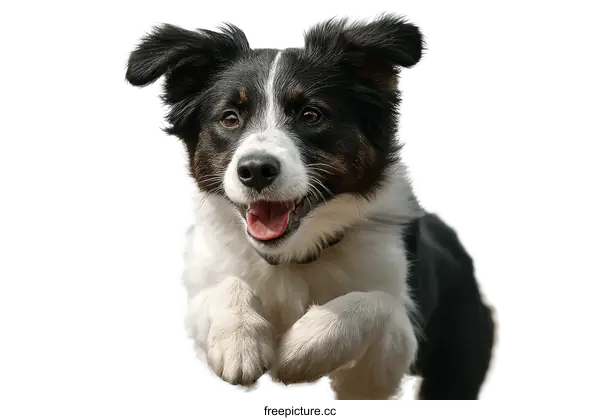 [Transparent Background PNG]Happy Border Collie Dog Jumping