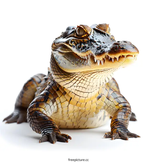 A close up of a crocodile