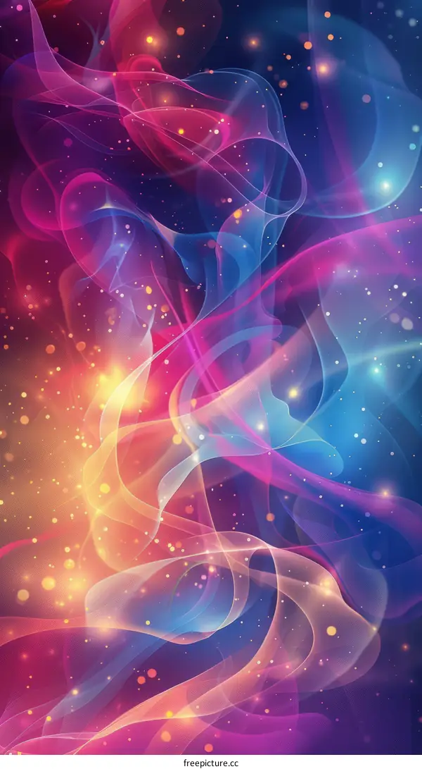 Colorful abstract background with smooth light curves