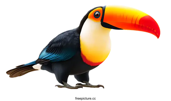 [Transparent Background PNG]Colorful Toucan Illustration Against White Background