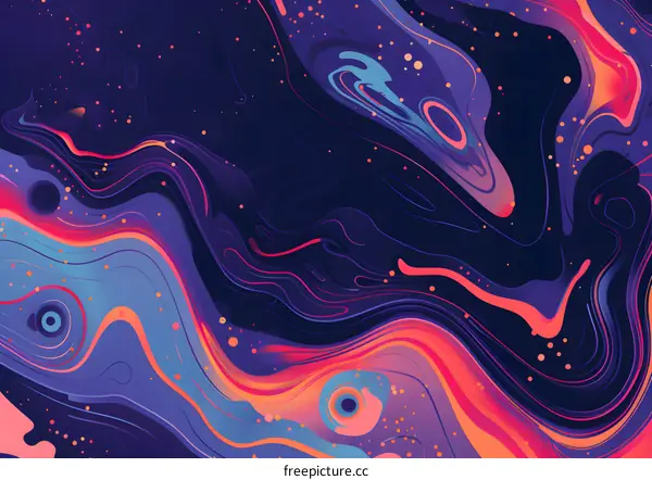 Abstract Purple and Pink Liquid Swirls Background