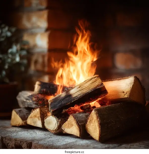 Cozy Wood Burning Fireplace