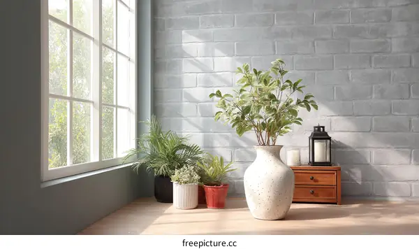 Cozy Corner with Sunlight and Plants