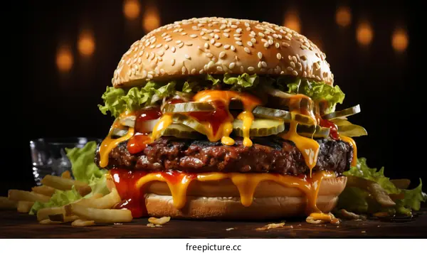 yummy tasty mouthwatering delicious cheeseburger