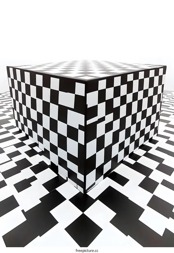 Checkerboard Pattern Box Illusion