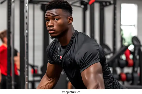 Man Working Out in the Gym