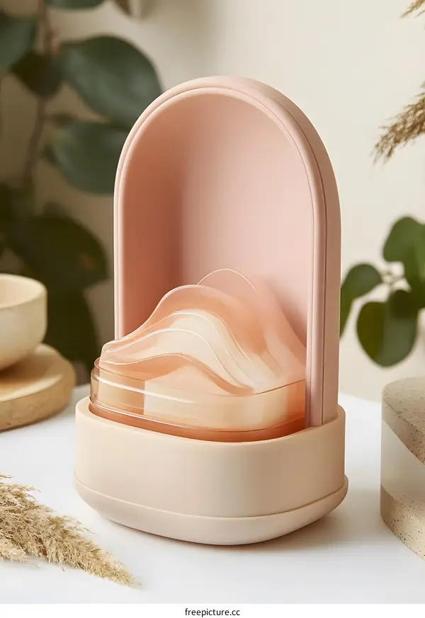 Pink Silicone Storage Case for Makeup Pads