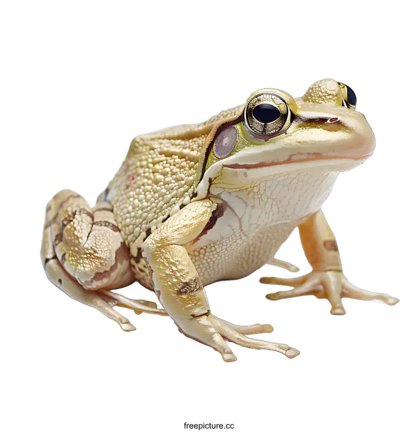[Transparent Background PNG]Green and Brown Frog on White Background