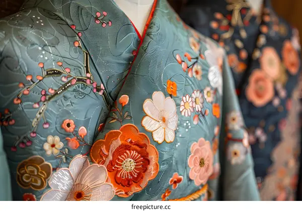A kimono with a floral pattern