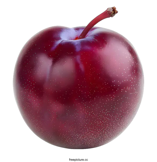 [Transparent Background PNG]Single Red Plum on White Background