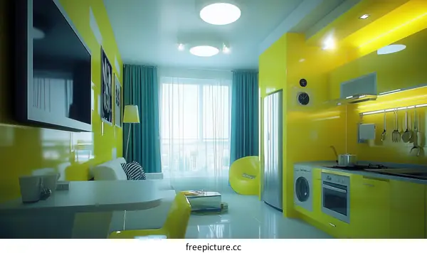 Modern Colorful Yellow Interior Design