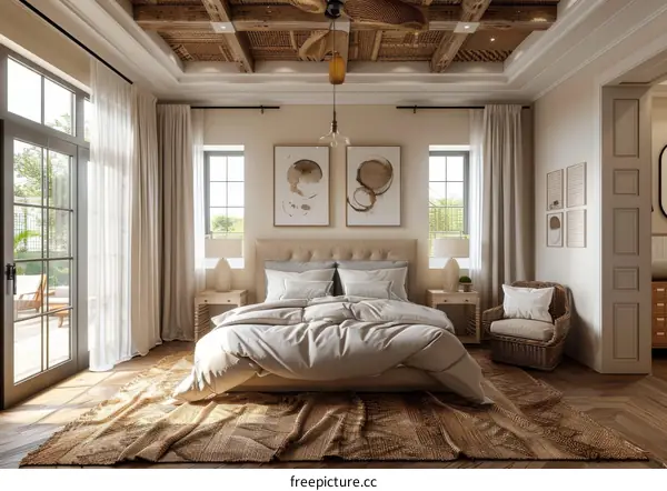 Cozy Beige Bedroom Interior Design