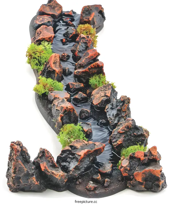 Miniature Rock Stream Landscape Model