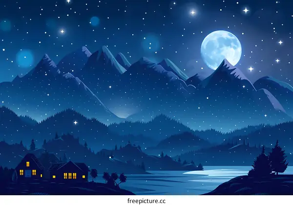 Night Sky Over Mountain Range