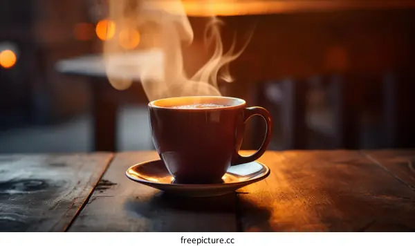 A Cup of Coffee on a Wooden Table