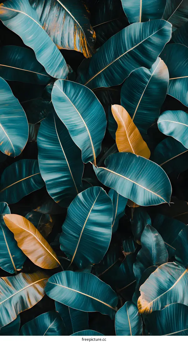 Close Up Of Lush Green Leaves In Tropical Jungle