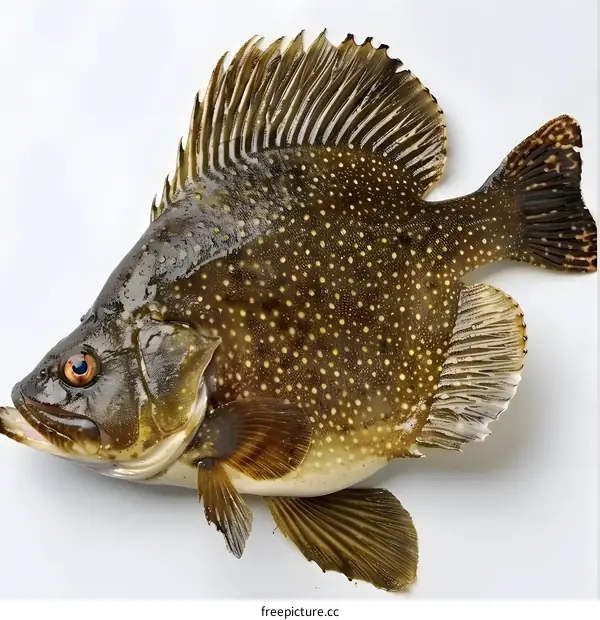 A large brown fish with a spiky fin on its back