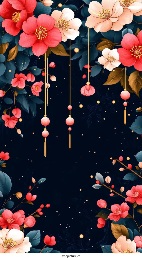 Floral Design with Hanging Ornaments