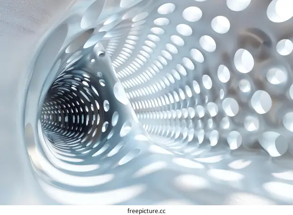 Futuristic tunnel made of parametric shapes
