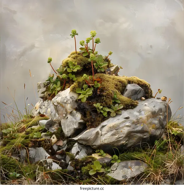 Close Up of Green Moss Growing on Rocks