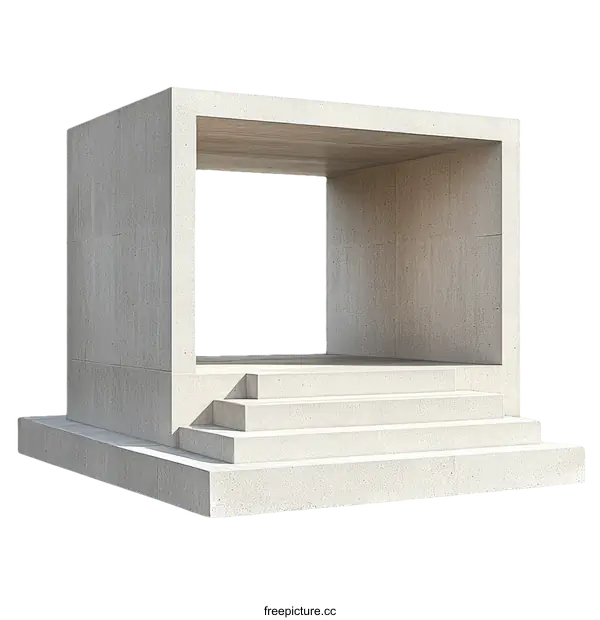 [Transparent Background PNG]Modern Concrete Architectural Structure Design