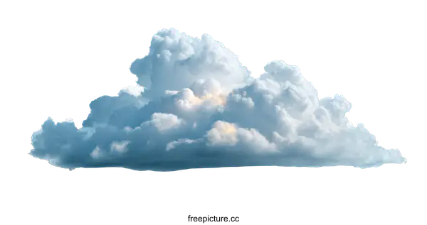 [Transparent Background PNG]Stunning Cumulus Cloud Formation Isolated on White Background