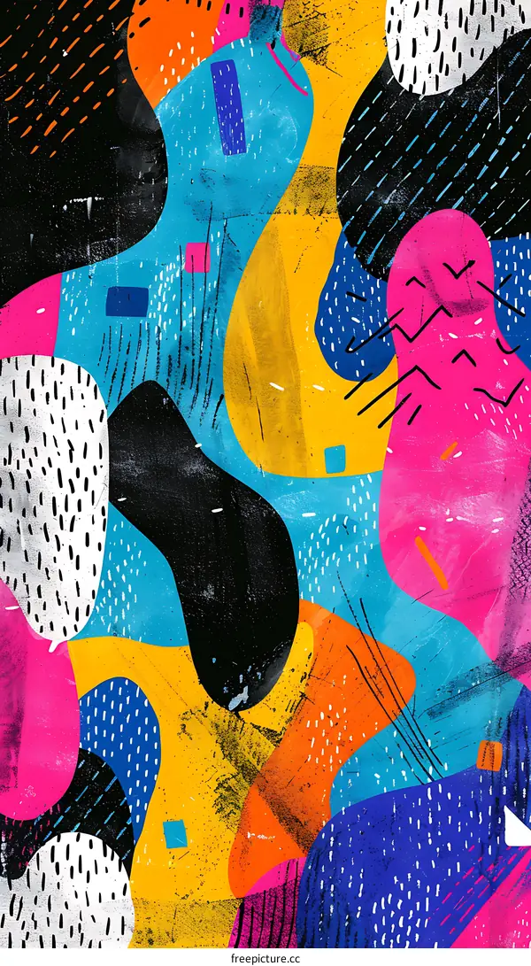 Abstract Art Background With Colorful Shapes