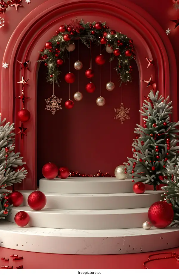 Christmas Decorations with Red and Gold Baubles