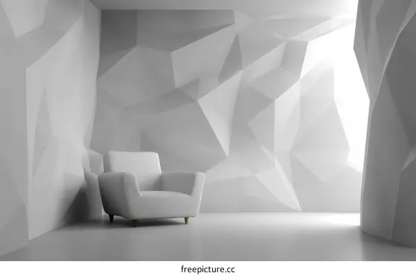 Abstract Modern Interior Design with Geometric Walls