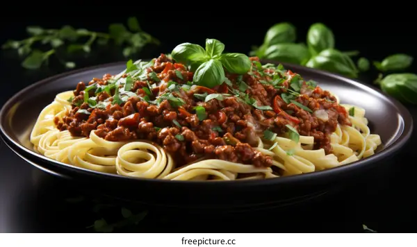 Delicious Italian Pasta with Tomato Sauce and Basil