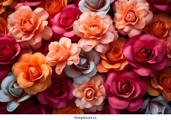 A beautiful background of colorful roses