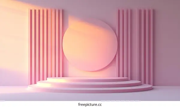 Pink Geometric Podium Display Studio