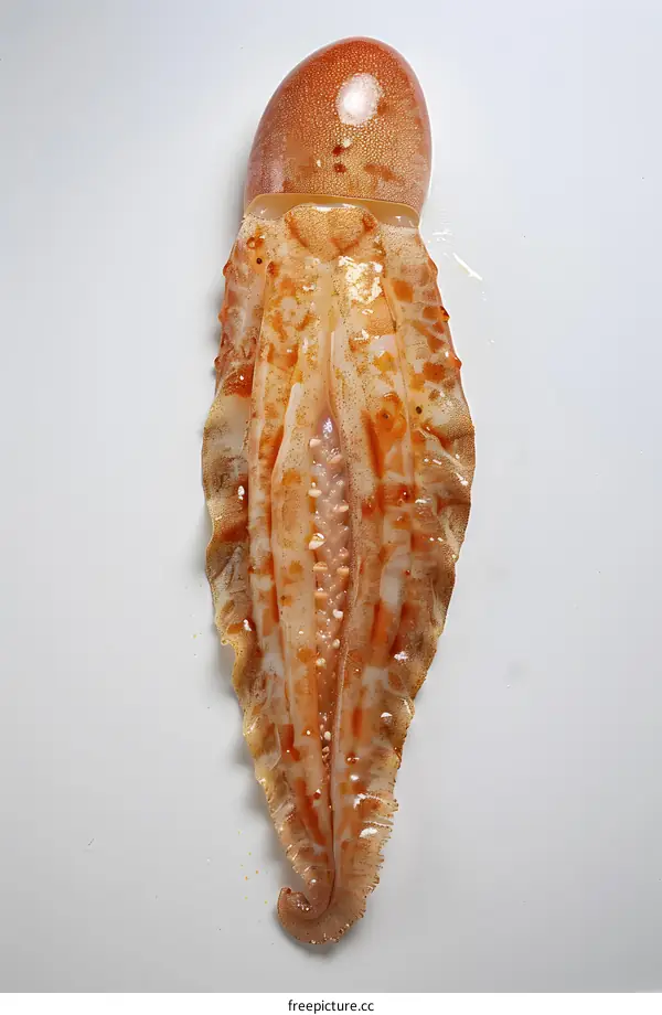 A close up of a squid