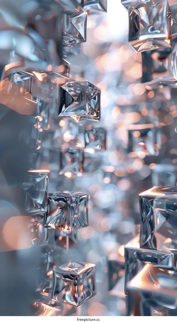 Abstract background of shiny metallic cubes