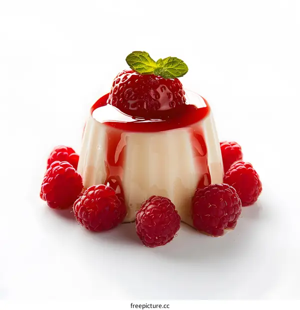 A delicious dessert with raspberries and strawberries